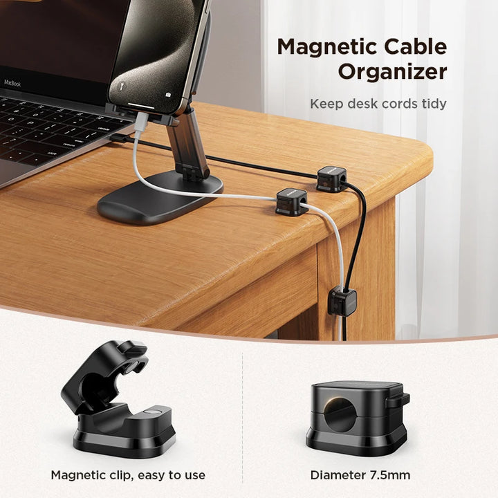 Joyroom Magnetic Cable Clips Cable Smooth Adjustable Cord Holder under Desk Cable Management Wire Keeper Cable Organizer Holder-Lions Cage - ROOOAR Yourself!