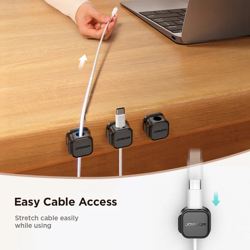 Joyroom Magnetic Cable Clips Cable Smooth Adjustable Cord Holder under Desk Cable Management Wire Keeper Cable Organizer Holder-Lions Cage - ROOOAR Yourself!